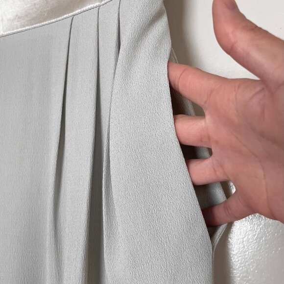 Vintage Silver & Gray Pleated Crepe Wide Leg Pants Size 12 Medium Large - Picture 5 of 8